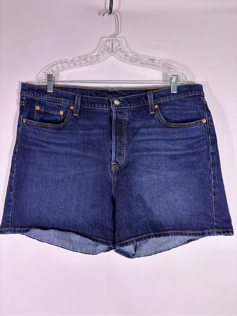 Levi’s 501 Dark Wash Denim Shorts Women’s Button Fly Jean Shorts Size 18